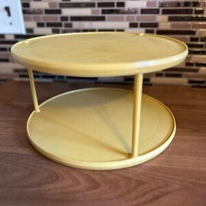 Vintage Harvest Gold Two-Tiered Lazy Susan